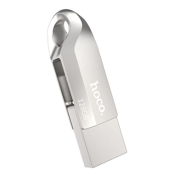 Hoco UD8 USB Flash Drive 128GB Dual USB 3.0 & USB-C – Nickel - Image 2