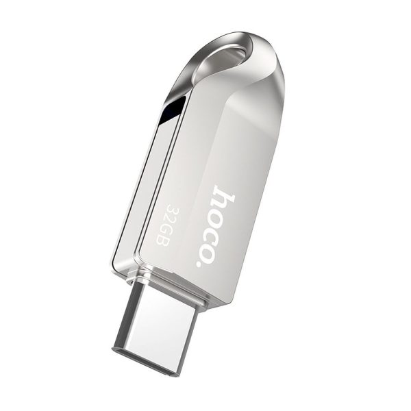 Hoco UD8 USB Flash Drive 32GB Dual USB 3.0 & USB-C – Nickel - Image 2