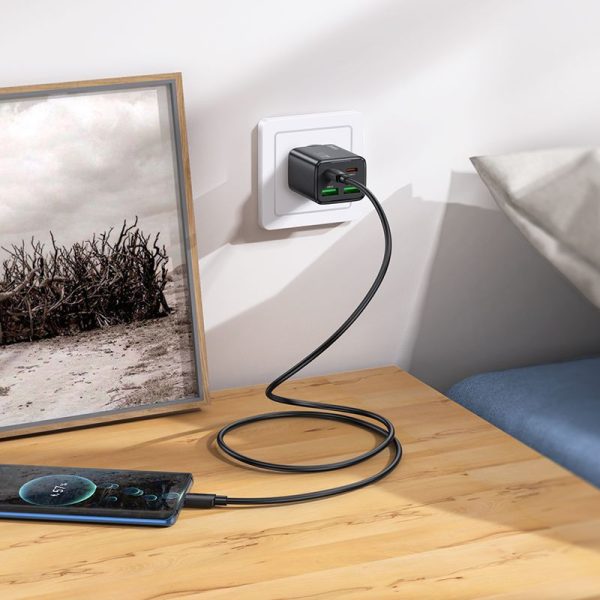 Φορτιστής Πρίζας Hoco N56 2x USB-C & 2x USB-A PD/QC3.0 30W + Καλώδιο Type-C – Black - Image 4