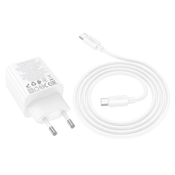 Φορτιστής Πρίζας Hoco N56 2x USB-C & 2x USB-A PD/QC3.0 30W + Καλώδιο Type-C – White - Image 3