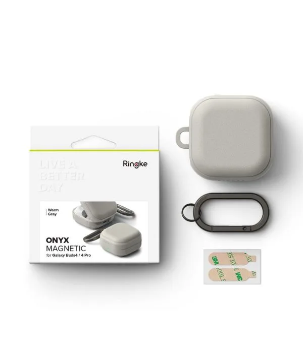 Θήκη Samsung Galaxy Buds 4 / Buds 4 Pro Ringke Onyx Magnetic MagSafe Warm Grey - Image 6