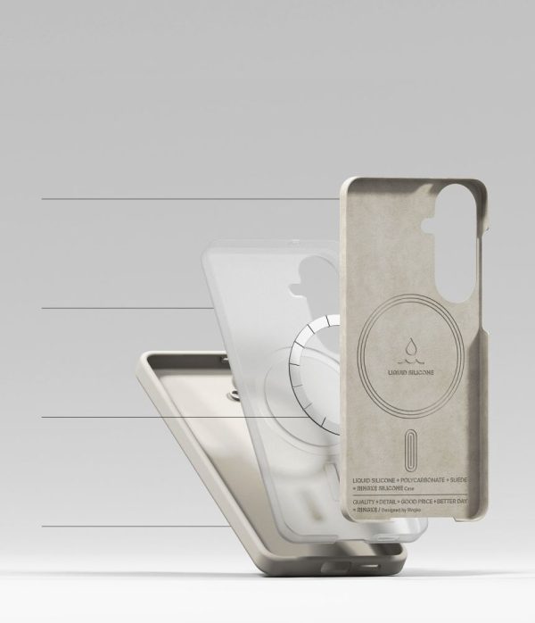 Θήκη Ringke Silicone Magnetic MagSafe για Samsung Galaxy S26 – Stone - Image 6