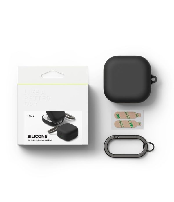 Θήκη Ringke Silicone Case για Samsung Galaxy Buds 4 / Buds 4 Pro – Black - Image 6