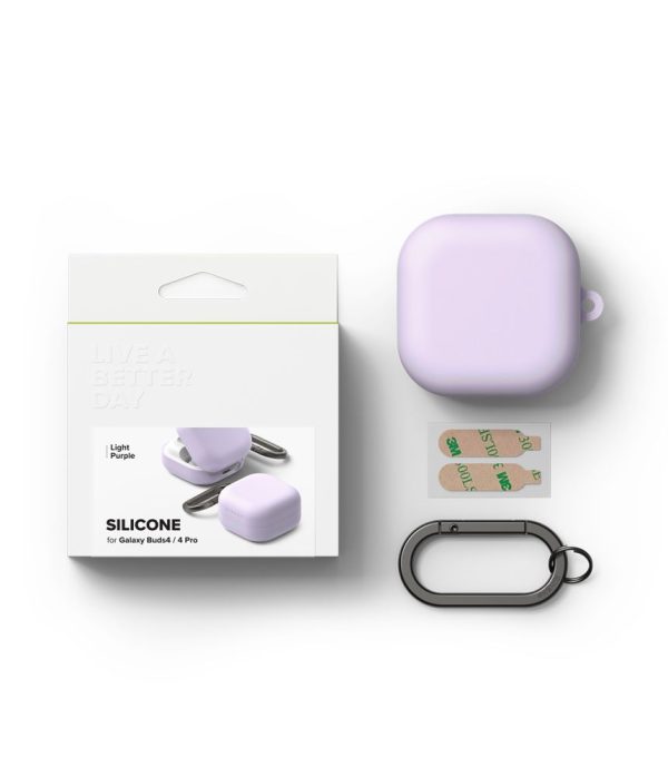 Θήκη Ringke Silicone Case για Samsung Galaxy Buds 4 / Buds 4 Pro – Light Purple - Image 6