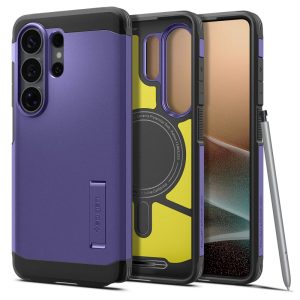 Θωρακισμένη θήκη Spigen Tough Armor Mag MagSafe Ash Violet για Samsung Galaxy S26 Ultra με βάση στήριξης και μαγνητικό δακτύλιο