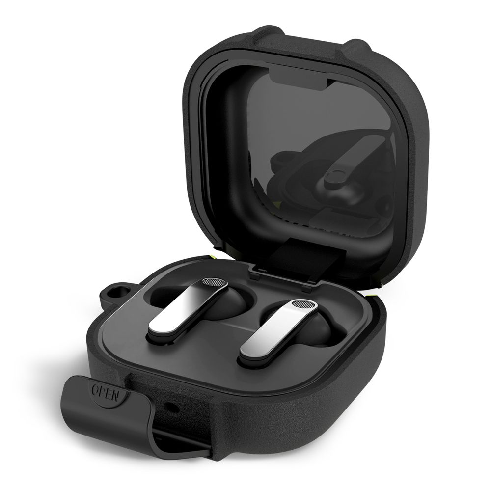 Θήκη Tech-Protect Slim Hook Samsung Galaxy Buds 4 4 Pro Black με Κούμπωμα Ασφαλείας