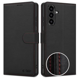 Θήκη Tech-Protect Wallet Samsung Galaxy A57 5G Black Red Δερμάτινη Πορτοφόλι