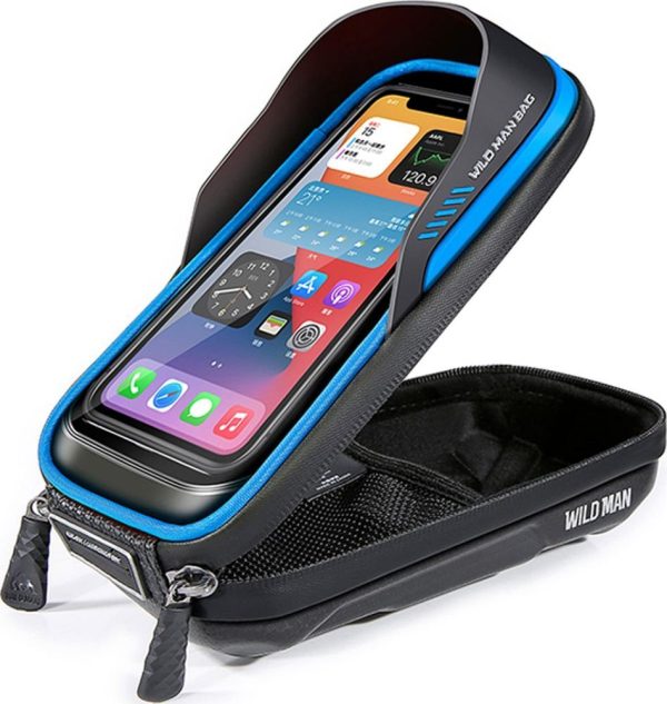 WILDMAN ES16 Αδιάβροχη Τσάντα Τιμονιού Ποδηλάτου 0.5L με Θήκη Κινητού 4-7" – Black - Image 3