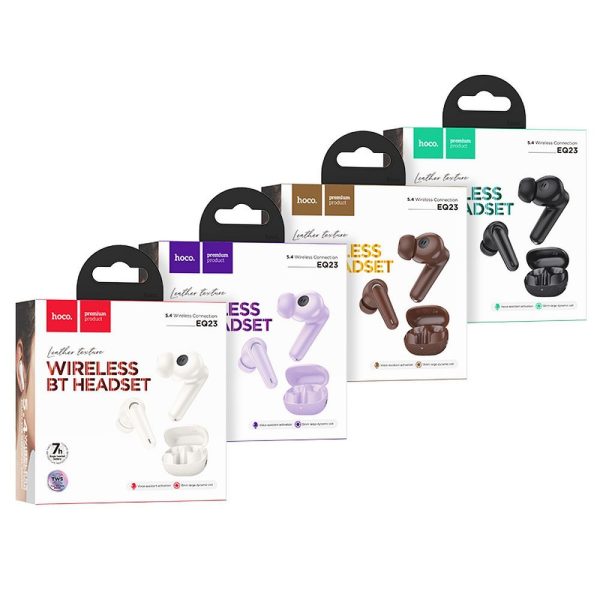 Hoco EQ23 TWS Ασύρματα Ακουστικά Bluetooth 5.4 με Θήκη Φόρτισης – Brown - Image 2