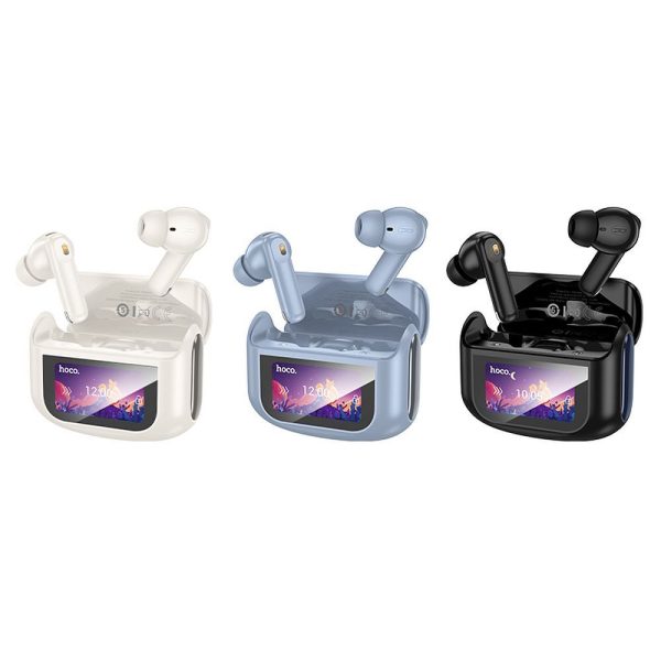 Hoco EQ21 TWS Ασύρματα Ακουστικά με Οθόνη Αφής LED, ANC & ENC – Midnight Black - Image 3