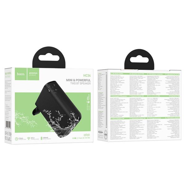 Hoco HC34 Φορητό Ασύρματο Ηχείο Bluetooth 5W 1200mAh – Black - Image 4