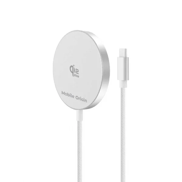 Ασύρματος Μαγνητικός Φορτιστής Mobile Origin Qi2 25W Magnetic Charging Pad PW29 – Silver / White (MO-MAGP-PW29) - Image 8