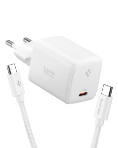 Λευκός φορτιστής Spigen EE451EU Essential 45W GaN Pro με καλώδιο USB-C