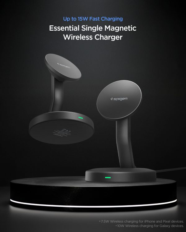 Ασύρματος Μαγνητικός Φορτιστής Spigen EF151MS Essential MagSafe 15W – Black (ACH10441) - Image 3