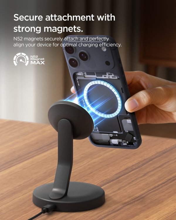 Ασύρματος Μαγνητικός Φορτιστής Spigen EF151MS Essential MagSafe 15W – Black (ACH10441) - Image 5