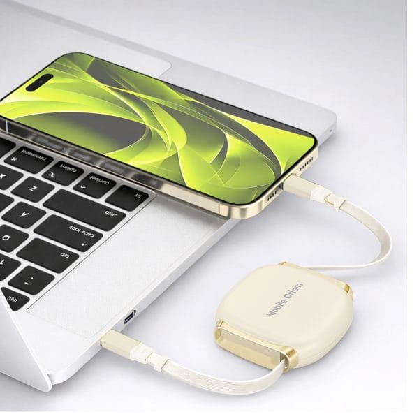 Mobile Origin 100W Retractable Cable Box USB-C to USB-C CB7 Beige