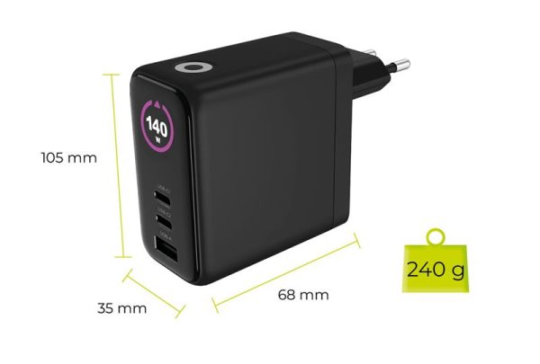Mobile Origin 140W GaN Display Charger PW21 - 2x USB-C + USB-A
