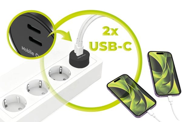 Mobile Origin 30W Charger Plug PW33 - 2x USB-C black