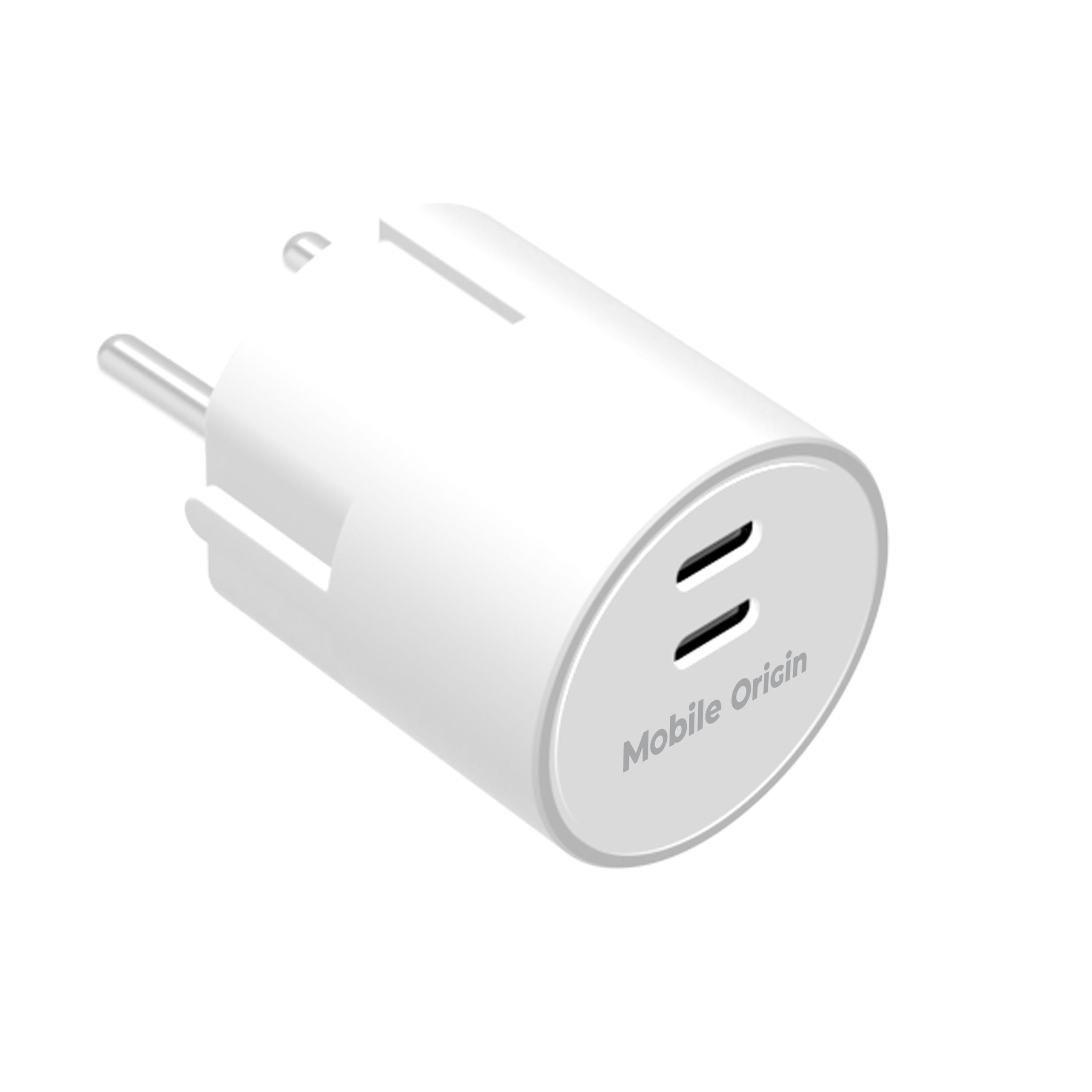Mobile Origin 30W Charger Plug PW33 - 2x USB-C white