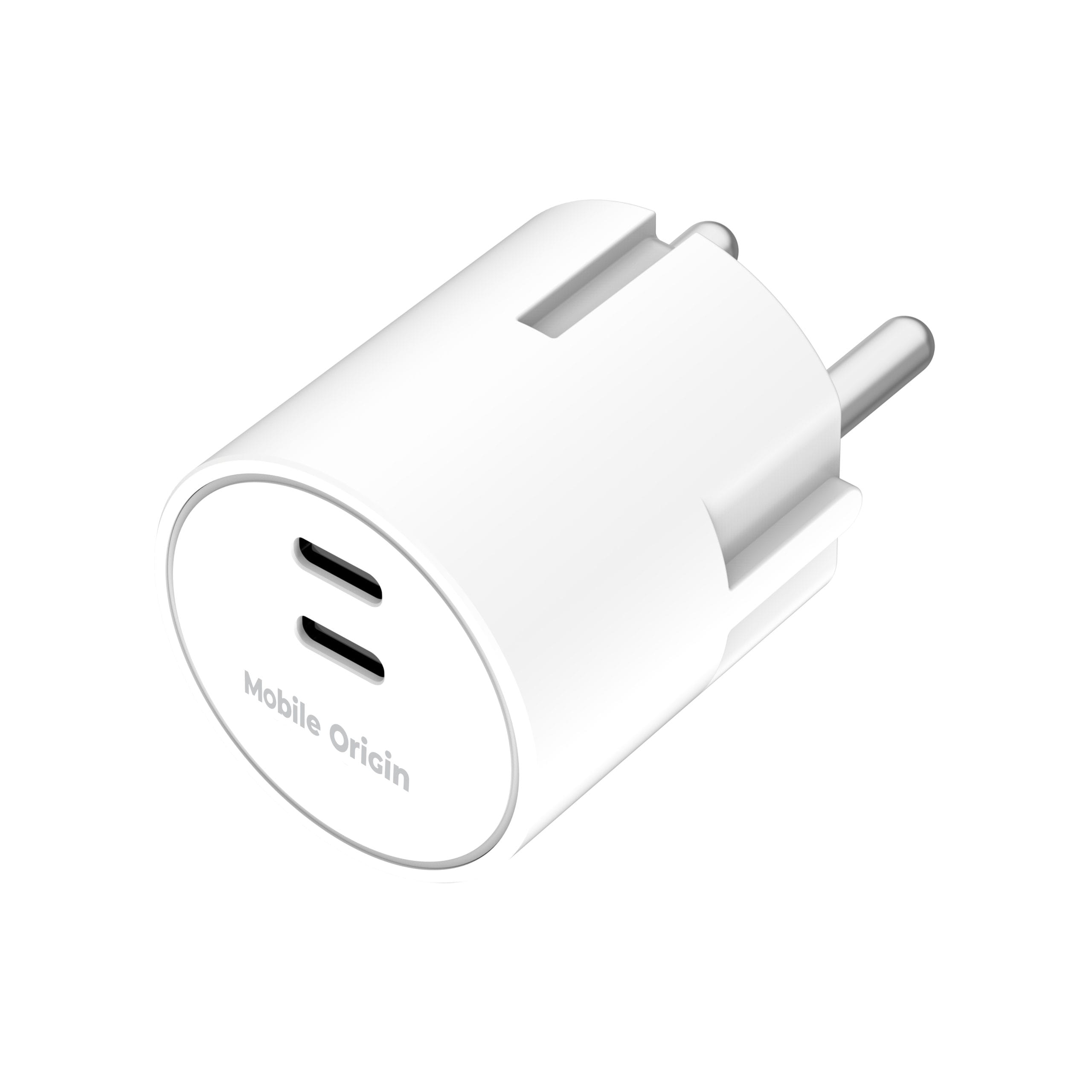 Mobile Origin 30W Charger Plug PW33 - 2x USB-C white