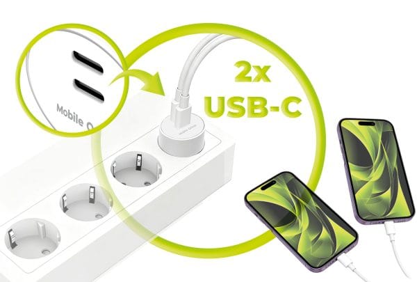 Mobile Origin 30W Charger Plug PW33 - 2x USB-C white