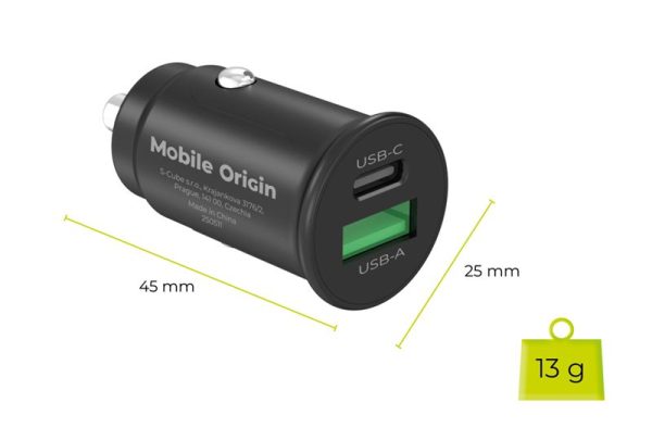 Mobile Origin 30W Super Car Charger CA19 - USB-C USB-A