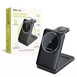 Mobile Origin 3in1 Foldable Qi2 Charger PW8 black