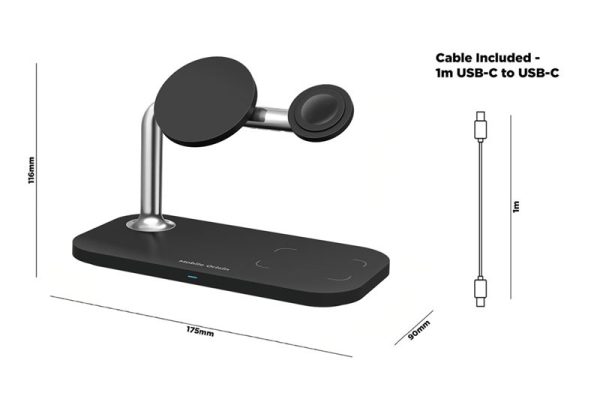 Mobile Origin 3in1 Wireless Magnetic Charger MO1 white