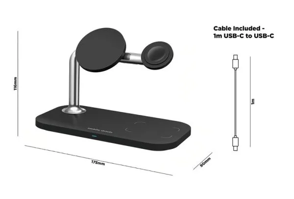 Mobile Origin 3in1 Wireless Magnetic Charger MO1 white
