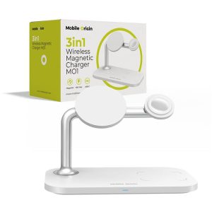 Mobile Origin 3in1 Wireless Magnetic Charger MO1 white