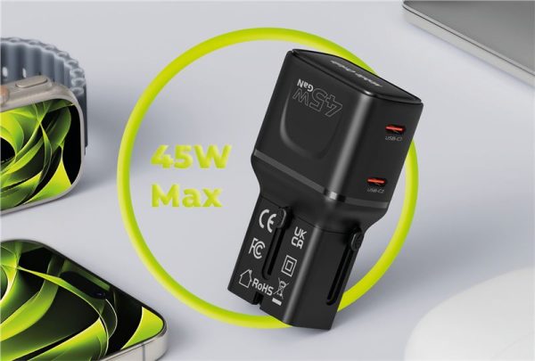 Mobile Origin 45W Travel Adapter EU/US/UK/AU PW26 black