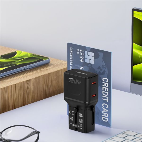Mobile Origin 45W Travel Adapter EU/US/UK/AU PW26 black