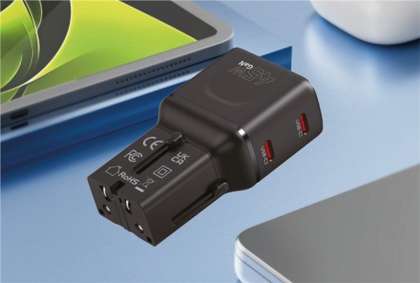 Mobile Origin 45W Travel Adapter EU/US/UK/AU PW26 black