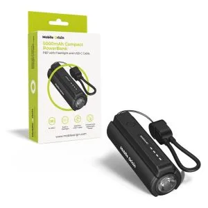 Mobile Origin 5000mAh Compact PowerBank PB7 with Flashlight and USB-C Cable