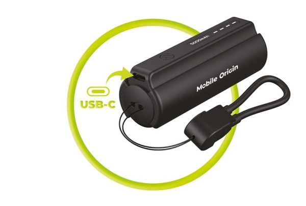 Mobile Origin 5000mAh Compact PowerBank PB7 with Flashlight and USB-C Cable