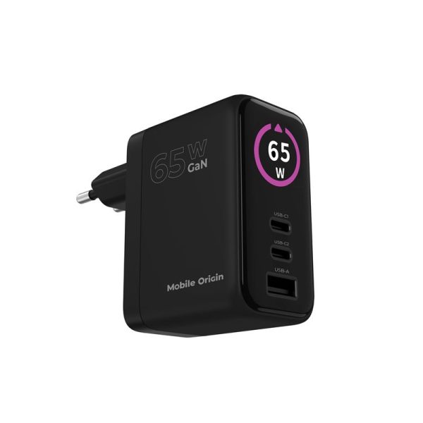 Mobile Origin 65W GaN Display Charger PW20 - 2x USB-C + USB-A