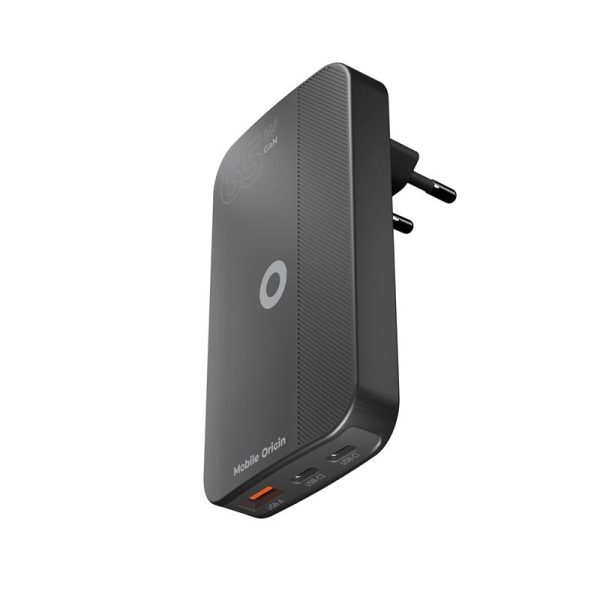 Mobile Origin 65W GaN III Slim Charger dual USB-C Single USB-A black