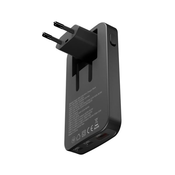 Mobile Origin 65W GaN III Slim Charger dual USB-C Single USB-A black