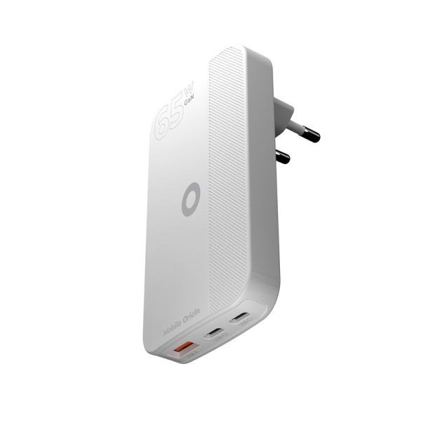 Mobile Origin 65W GaN III Slim Charger dual USB-C Single USB-A white