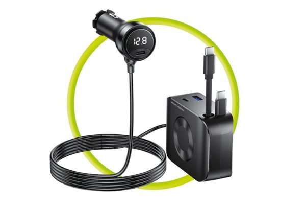 Mobile Origin 75W 5in1 Car Charger CA23 - 2x USB-C + USB-A Port 2x USB-C Cable