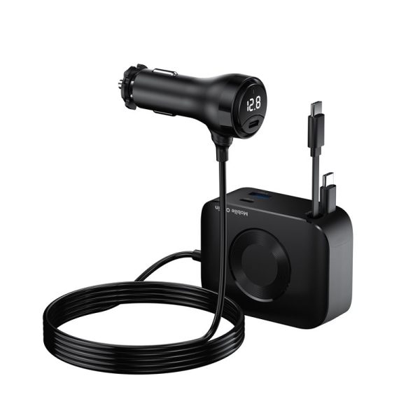 Mobile Origin 75W 5in1 Car Charger CA23 - 2x USB-C + USB-A Port 2x USB-C Cable