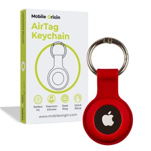Mobile Origin AirTag KeyChain red