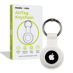 Mobile Origin AirTag KeyChain white