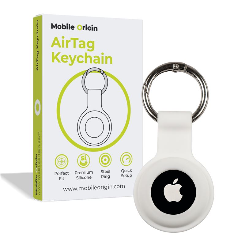 Mobile Origin AirTag KeyChain white