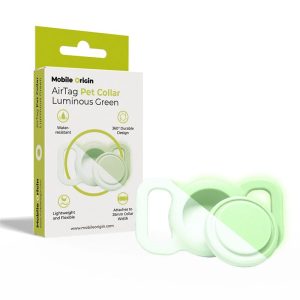 Mobile Origin AirTag Pet Collar luminous green