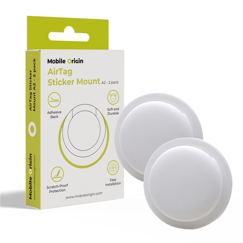 Mobile Origin Airtag Sticker Mount A2 - 2 pack white