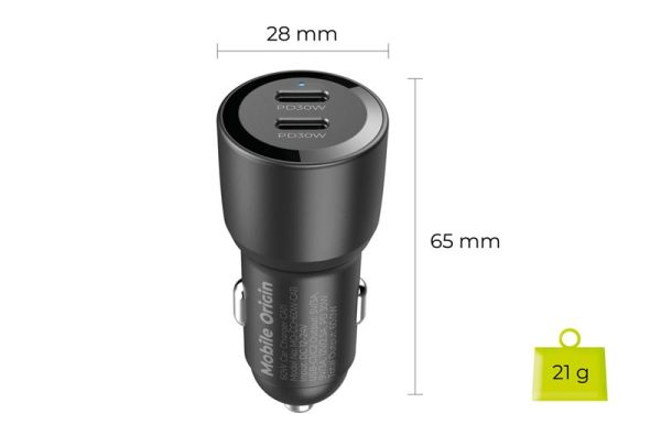 Mobile Origin Car Charger 60W 2 USB-C CA11