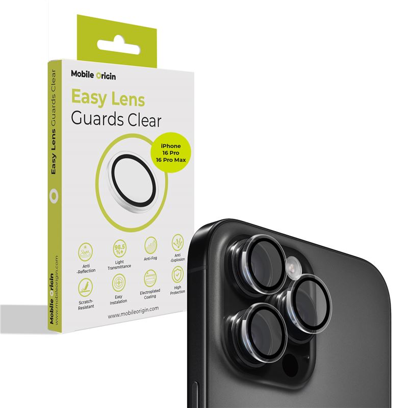 Mobile Origin Easy Lens guards clear - iPhone 16 Pro/16 Pro Max