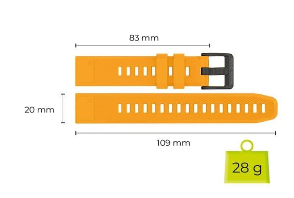 Mobile Origin Easy Strap Qucik Fit for Garmin 20mm Yellow