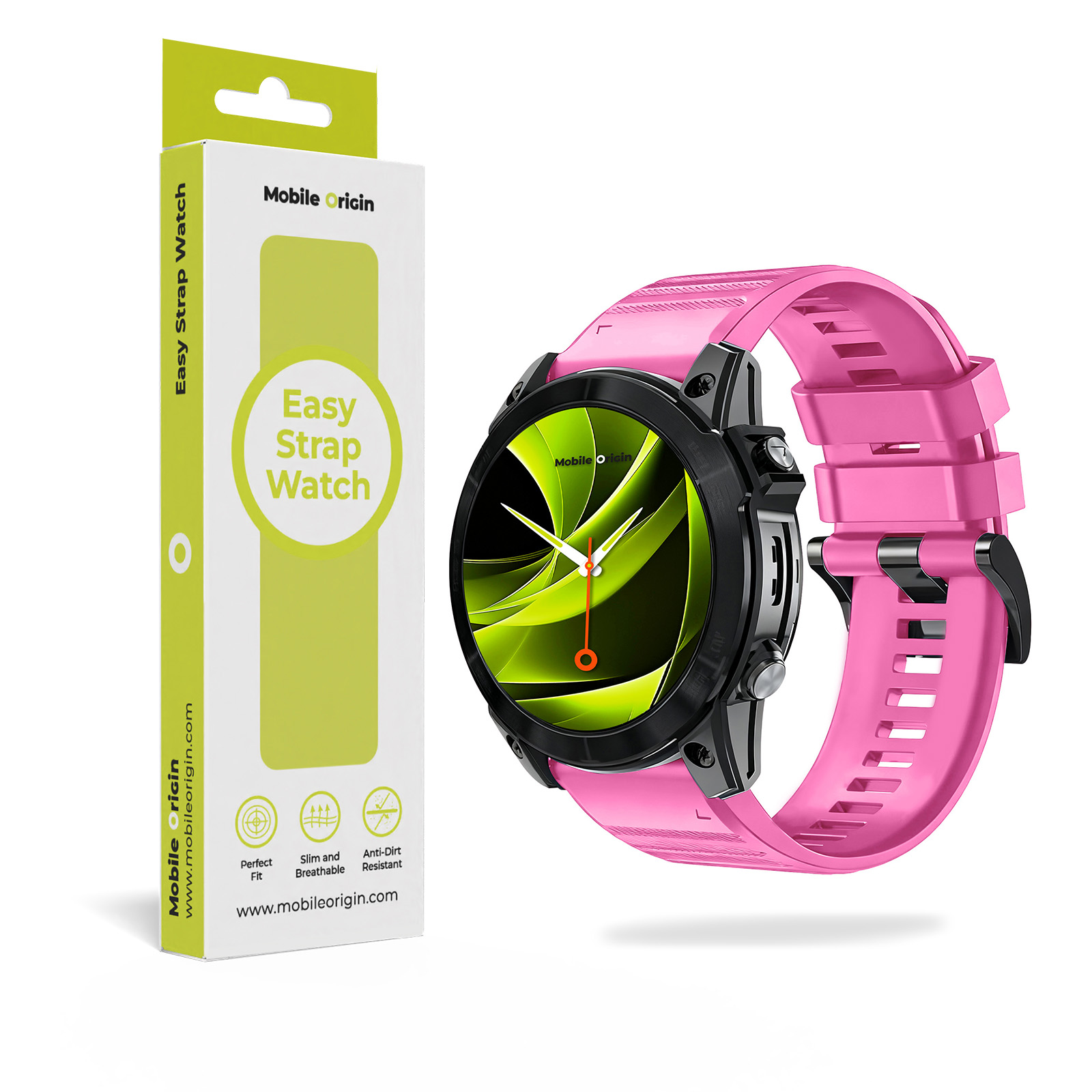 Mobile Origin Easy Strap Quick Fit for Garmin 22mm Pink